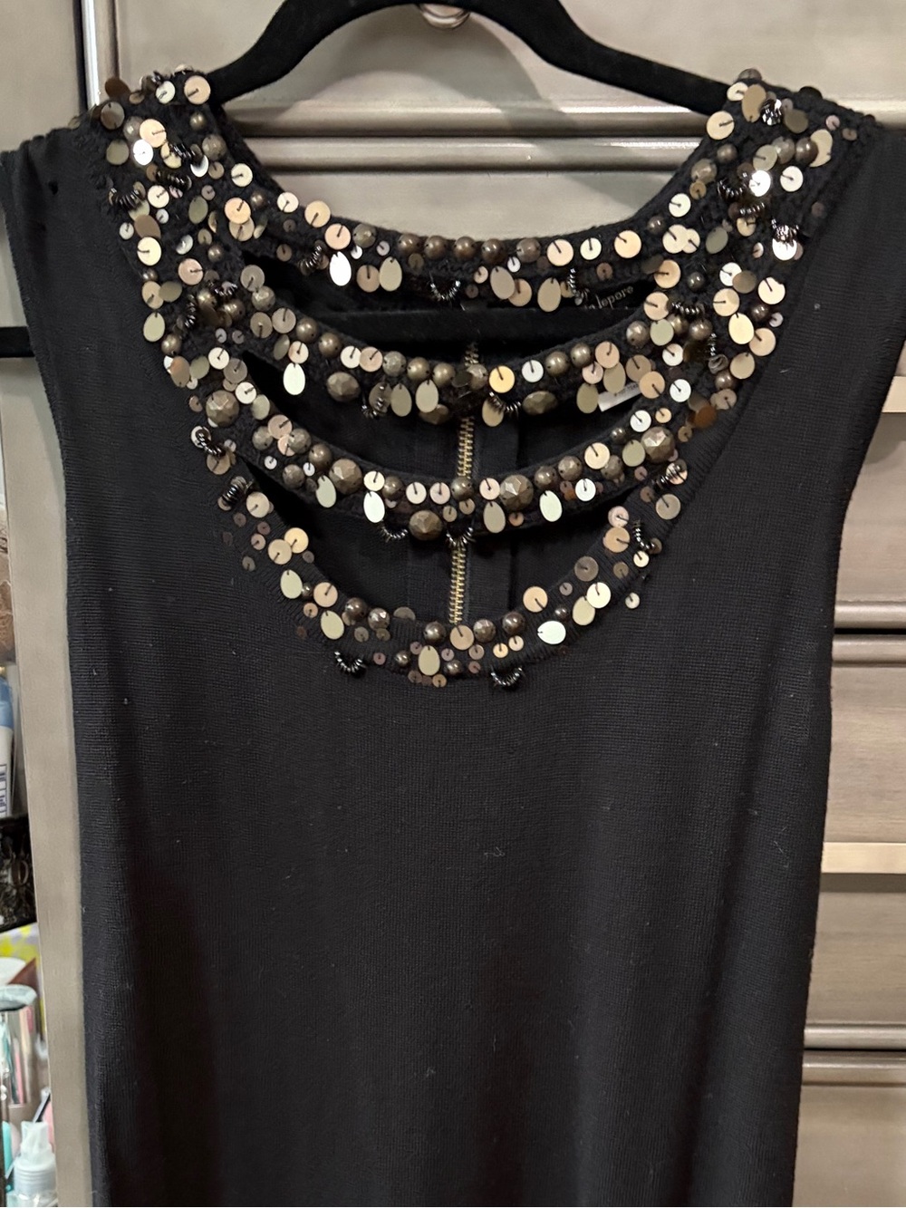 Nanette Lepore Moonlight Black
Merino Wool Dress Beaded
Sequin Size M Medium